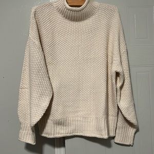 Cream waffle knit sweater